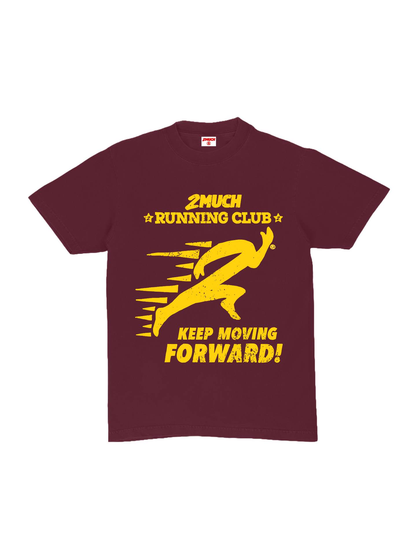 RUNNING CLUB TEE - WINE/GOLD